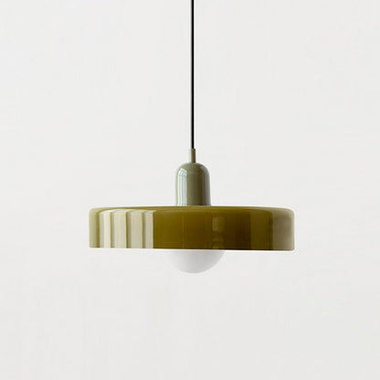 Art Glass Dome Pendant Light Fixture with Adjustable Cord for Kitchen Island Dining Room Bedroom | Modern Round Ceiling Hanging Lamp