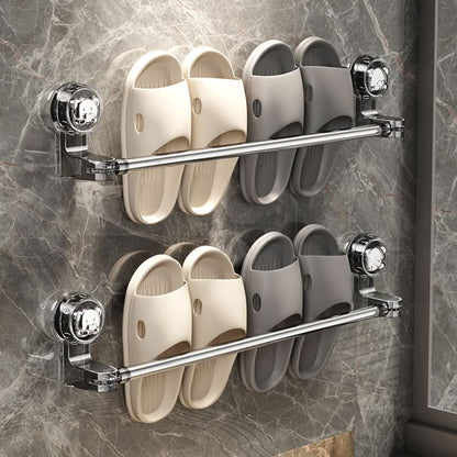 Rotating Wall-Mount Towel Bar with Suction Cup – No Drilling Needed, Adjustable Length for Small & Large Bathrooms