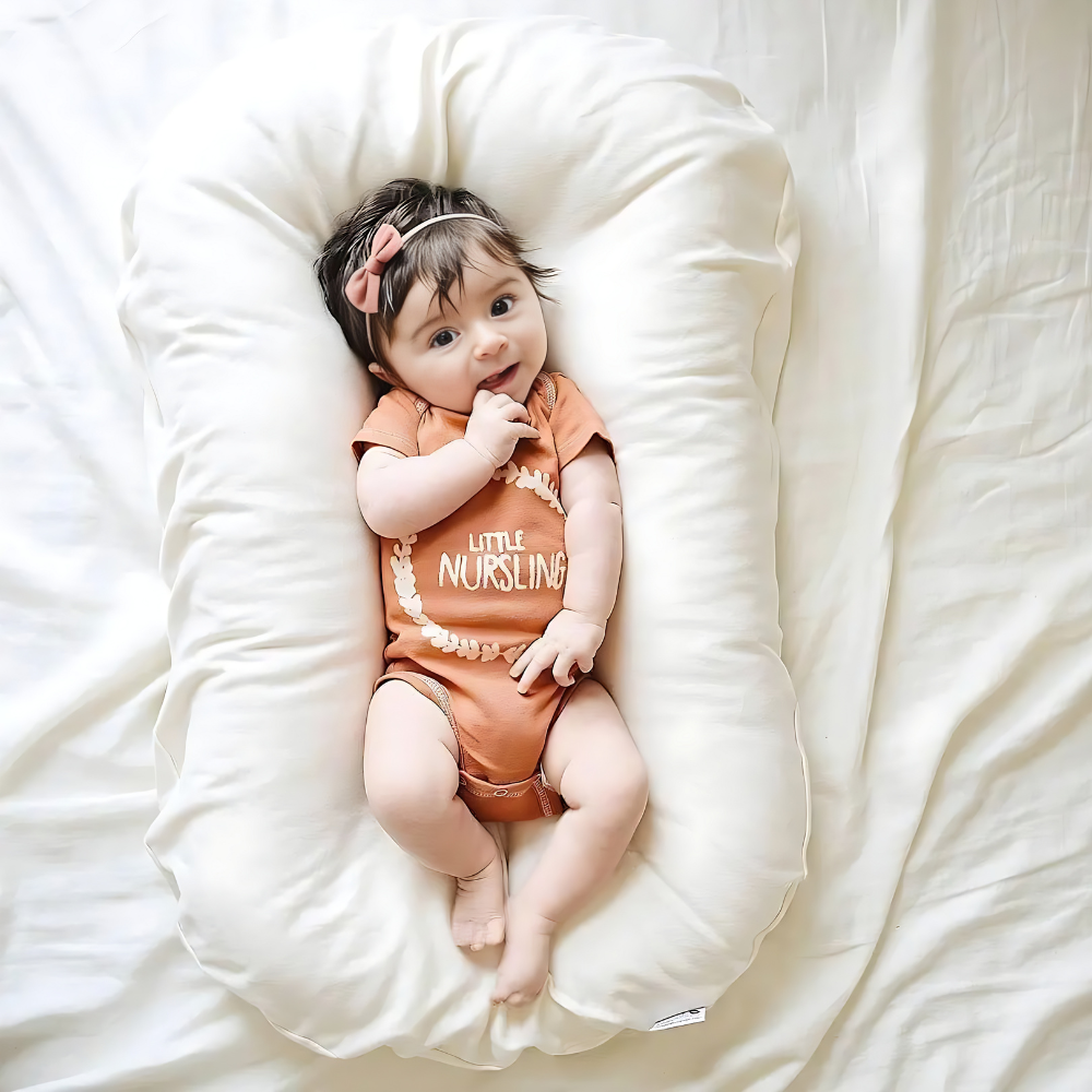 Infant Head Support Cushion with Breathable Cotton Blend – Portable Positioner for Newborns & Babies