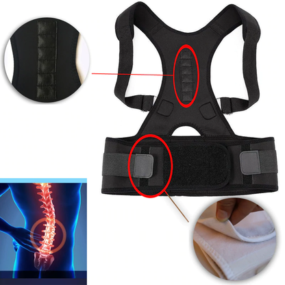 Magnetic Posture Corrector Back Brace Support for Men Women Adjustable Shoulder Alignment Therapy Upper Body Spine Straightener Unisex