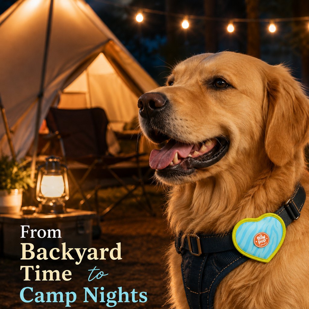 Ortekor Rechargeable Heart Pet Visibility Light for Evening Walks - Soft Wrap-On LED Patch for Collars, Harnesses & Leashes