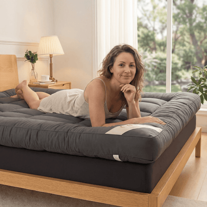 Bamboo Charcoal Memory Foam Bed Pad 2 Inch Cooling Temperature Regulating Sleep Surface for Hot Sleepers Back Pain Relief Hypoallergenic Ela