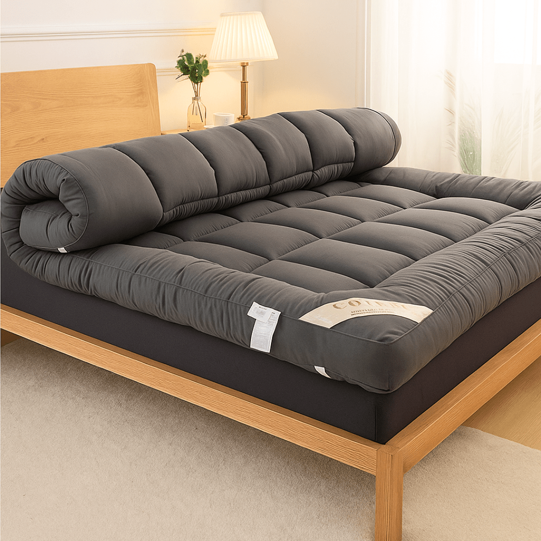Bamboo Charcoal Memory Foam Bed Pad 2 Inch Cooling Temperature Regulating Sleep Surface for Hot Sleepers Back Pain Relief Hypoallergenic Ela