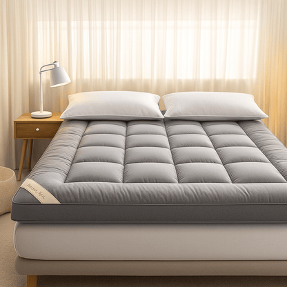 Bamboo Charcoal Memory Foam Bed Pad 2 Inch Cooling Temperature Regulating Sleep Surface for Hot Sleepers Back Pain Relief Hypoallergenic Ela