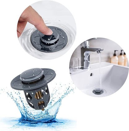 Pop-Up Drain Strainer Basket for Kitchen & Bathroom Sinks – Catches Hair, Food, Debris – Easy-Clean Mesh Filter Trap – Stainless Steel