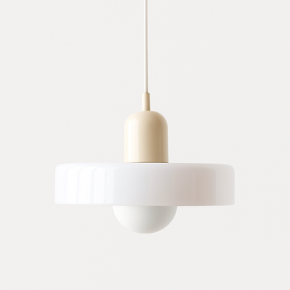 Jewel-Toned Glass Pendant Light with Adjustable Cord – Mid-Century Modern Hanging Fixture for Kitchen Island, Dining Table & Reading Nook