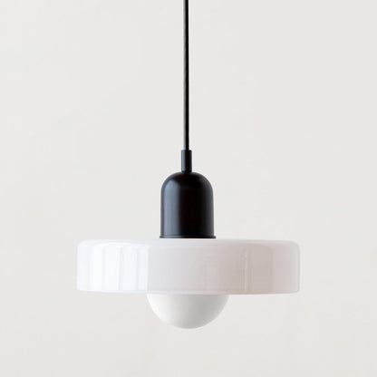 Jewel-Toned Glass Pendant Light with Adjustable Cord – Mid-Century Modern Hanging Fixture for Kitchen Island, Dining Table & Reading Nook