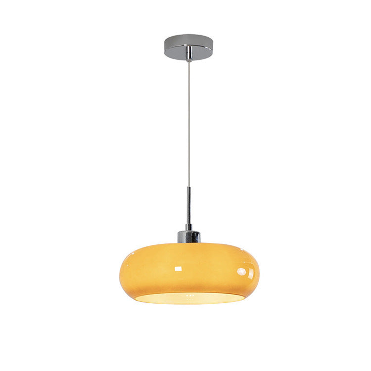 Modern Dome Glass Pendant Light with Adjustable Cord for Dining Room Kitchen Island Breakfast Bar – Geometric Minimalist Ceiling Fixture