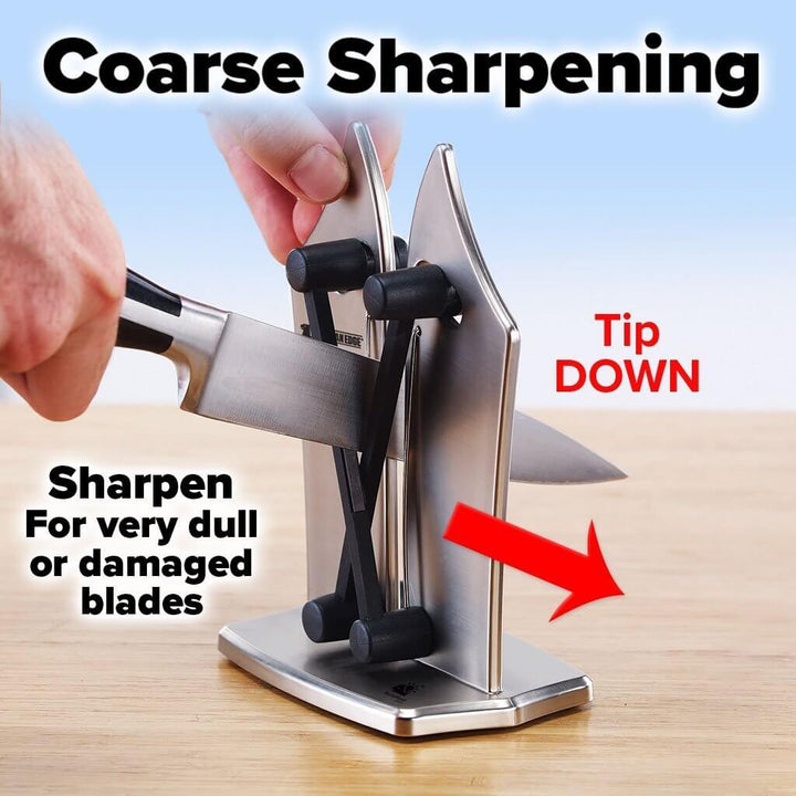 Handheld Blade Honer with Carbide Edges for Smooth & Serrated Cutlery | Anti-Slip Grip for Home Cooks | Compact Kitchen Tool