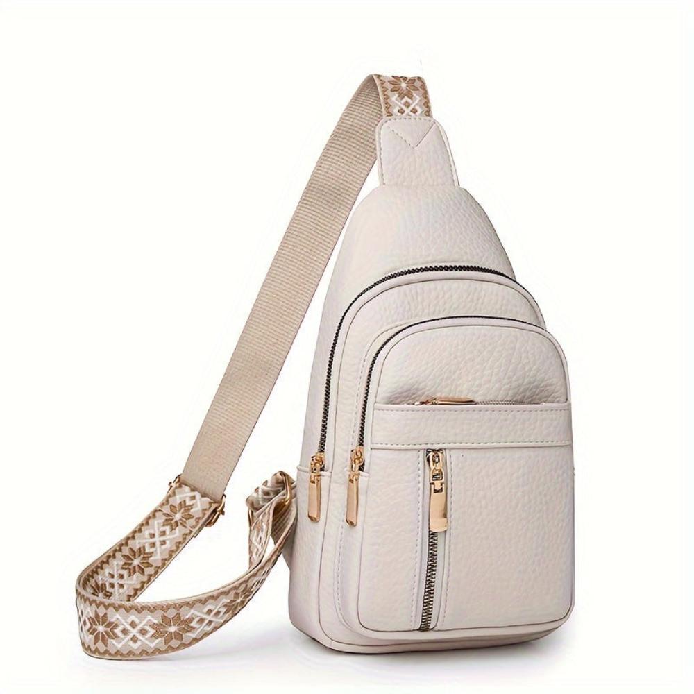 Leather Crossbody Sling Bag with Multiple Compartments for Men & Women – Adjustable Chest Pack for Everyday Carry & Active Lifestyle