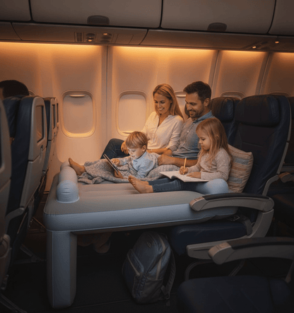 Travel Bed for Toddlers, Inflatable Airplane Bed with Soft Surface, Portable Airplane Seat Bed for Kids Flights