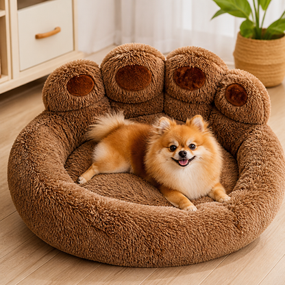 Ortekor Bear Paw Plush & Non-Slip Dog Bed