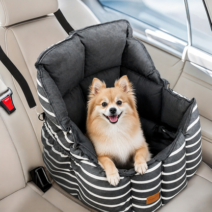 Ortekor Washable Plush Dog Car Booster Seat (Clip-On Leash)