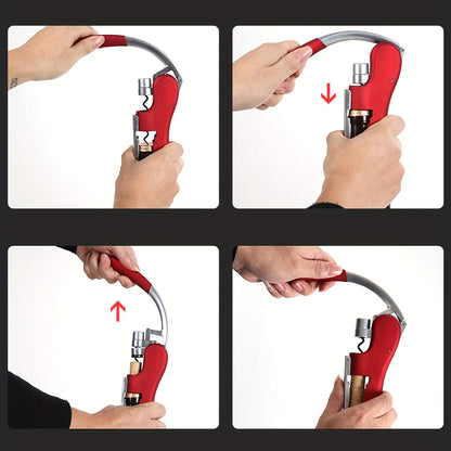 Lever-Action Wine Opener with Comfortable Grip for Effortless Cork Removal at Home, Bars & Restaurants