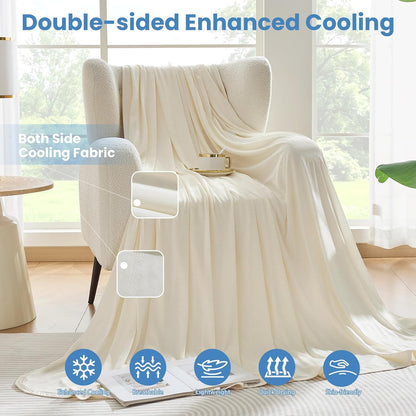 Cooling Blanket Collection | Soft Lightweight Summer Blanket for Hot Sleepers | Ideal for Night Sweats on Bed or Couch