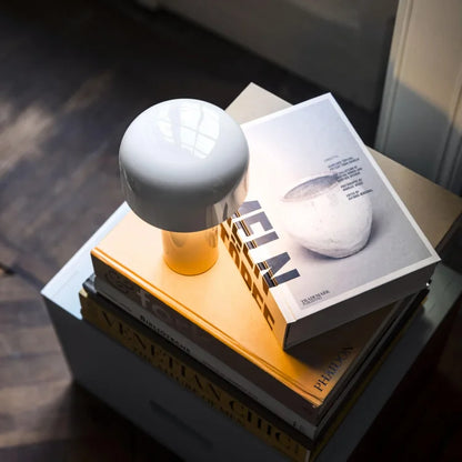 Cordless Mushroom Table Lamp with Touch Dimmer & USB-C Rechargeable Battery for Bedroom, Desk & Outdoor
