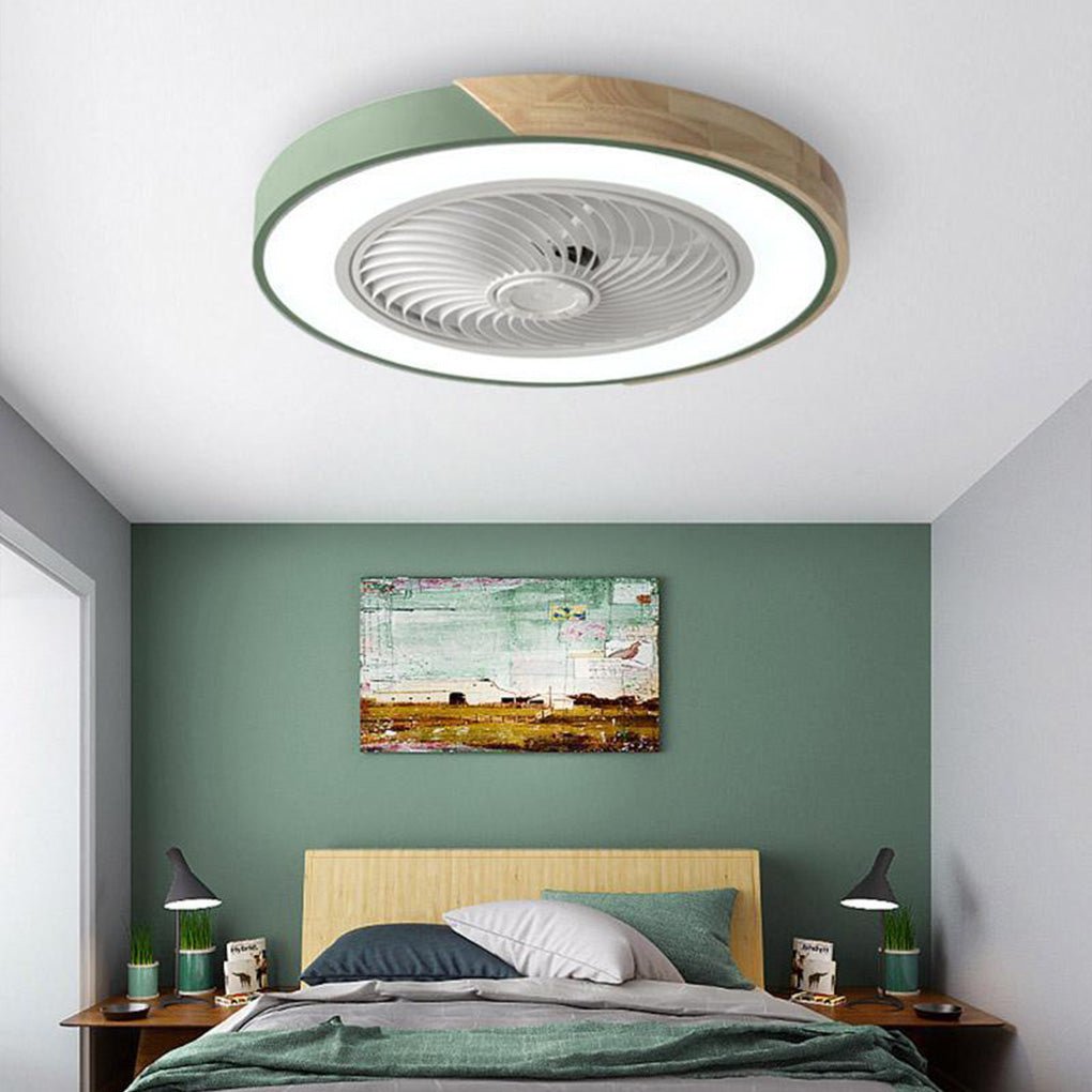 Enclosed LED Ceiling Fan with Light – 6-Speed Remote Control Fan for Bedroom, Living Room & Kids' Rooms