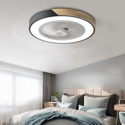 Enclosed LED Ceiling Fan with Light – 6-Speed Remote Control Fan for Bedroom, Living Room & Kids' Rooms