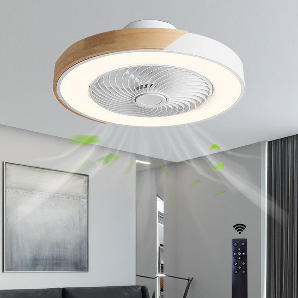 Enclosed LED Ceiling Fan with Light – 6-Speed Remote Control Fan for Bedroom, Living Room & Kids' Rooms