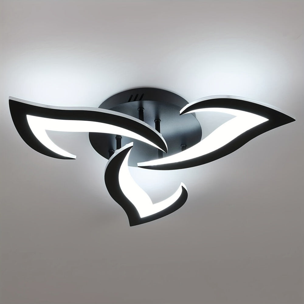 Flower-Shaped Semi-Flush Ceiling Light with Integrated LED for Living Room Bedroom Hall Modern Decorative Lighting Fixture 21.6in or 26in