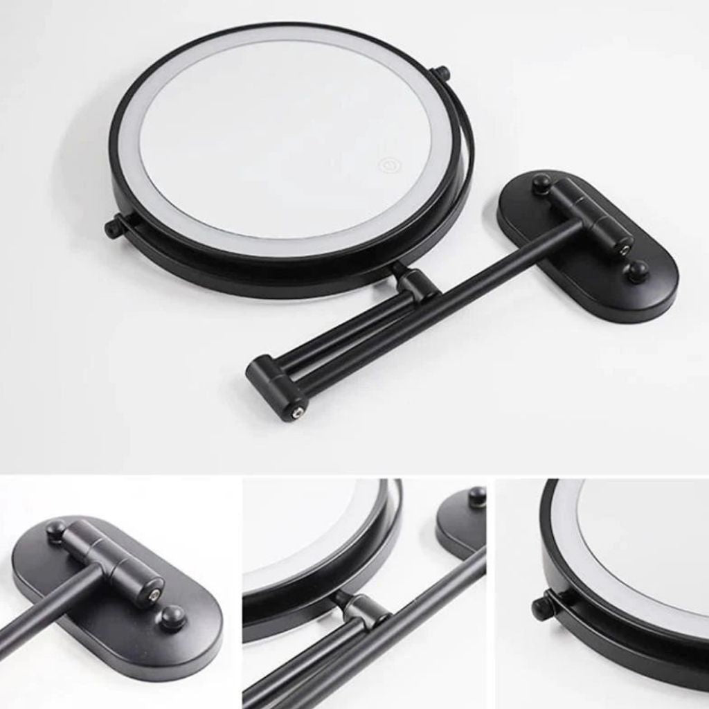 Cordless Lighted Vanity Mirror with Adjustable Magnification & 3-Tone LED Illumination for Beauty Routine & Grooming