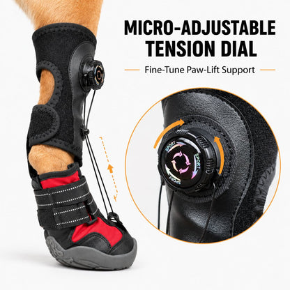 Ortekor Adjustable Tension-Dial Dog Paw-Lift Support Boots – For Indoor Floors & Outdoor Walks, Paw Dragging & Scuffing Support