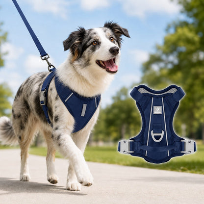 Ortekor Reflective Dog Harness for Night Walks, Daily Park Walks & No-Neck-Pull Comfort