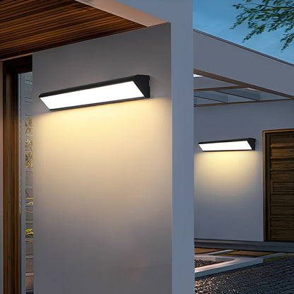 LED Strip Exterior Wall Sconce 18-80W Aluminum Weather-Resistant Linear Fixture for Walkways Entryways Backyards Decks Porches Patios Modern