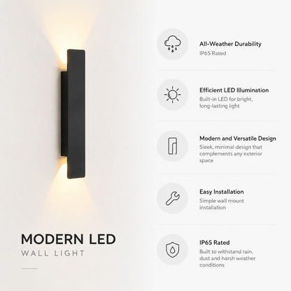 Outdoor LED Wall Sconce Aluminum Waterproof Fixture for Garden Patio Entryway Exterior House Lighting 6W 18W 24W