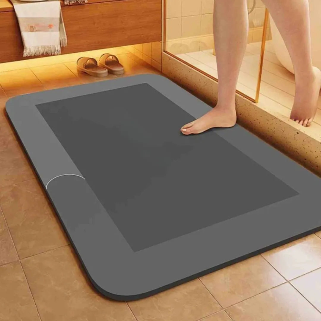 Quick-Dry Non-Slip Bath Mat with Moisture-Wicking Core for Bathroom, Shower & Toilet