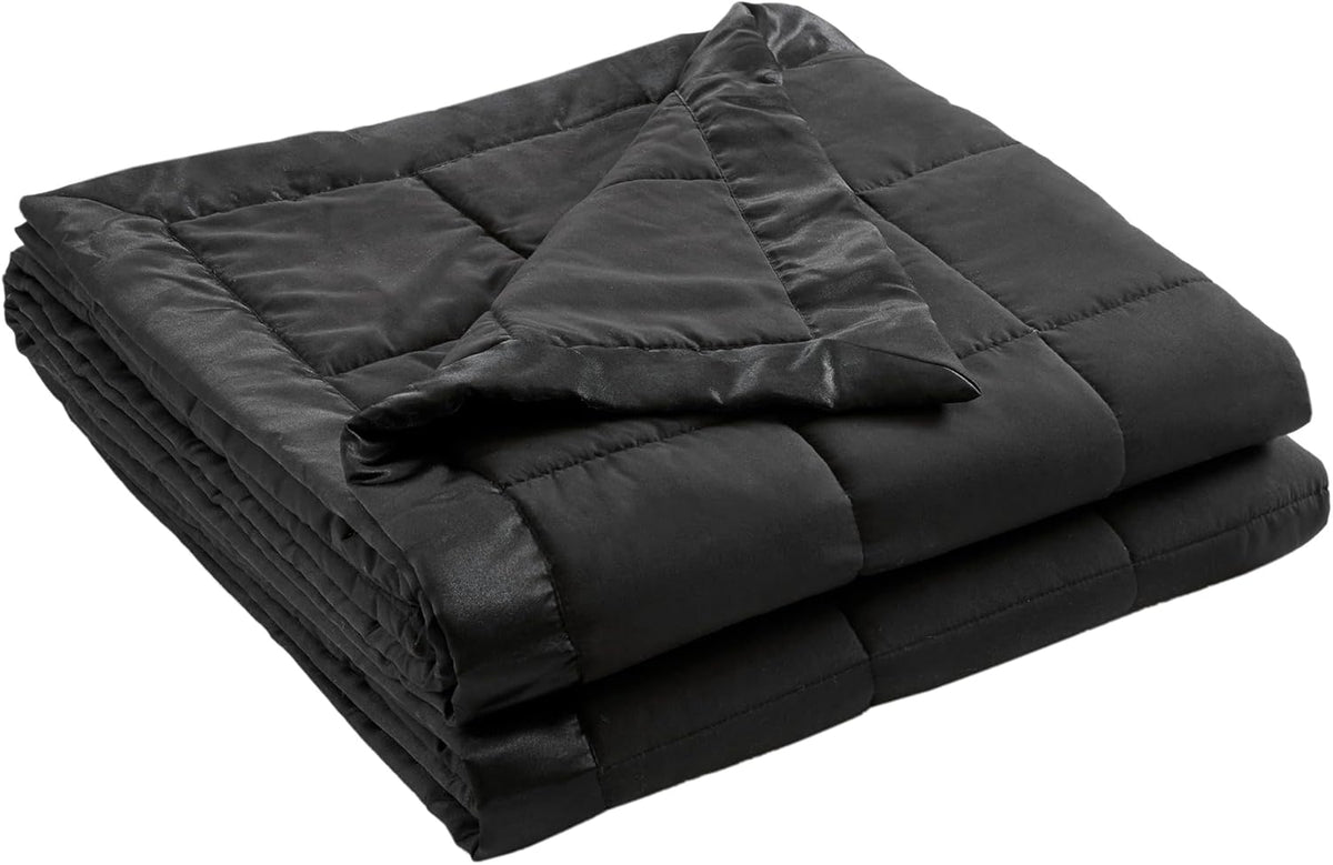 Windom Collection | Down Alternative Blanket with Moisture-Wicking Treatment | Lightweight & Soft Bed Cover for All Seasons, Satin Trim