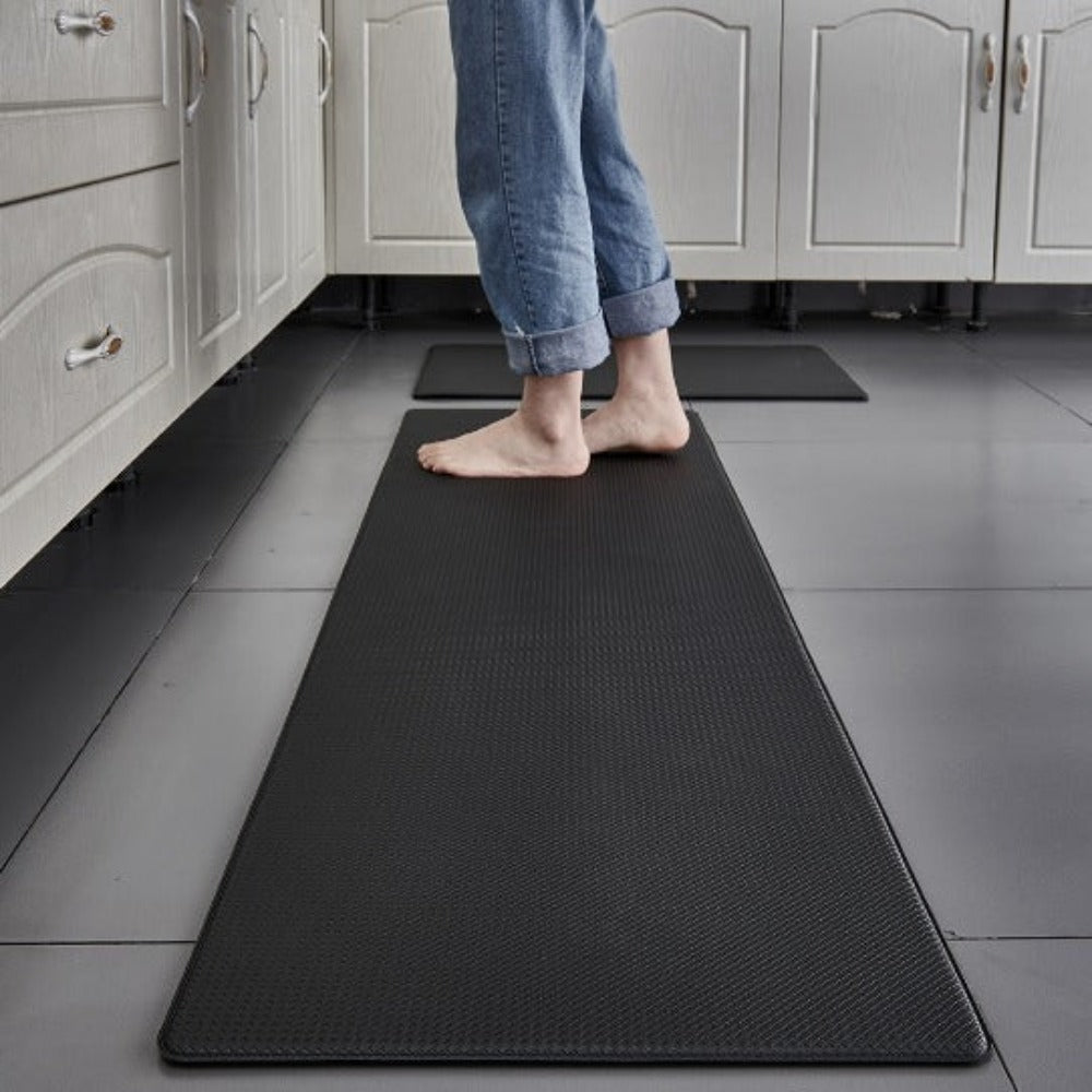 Cushioned Kitchen Floor Mat Anti-Fatigue Standing Comfort Runner Non-Slip Waterproof PVC Foam Pad for Cooking Prep Sink Area Home Chef