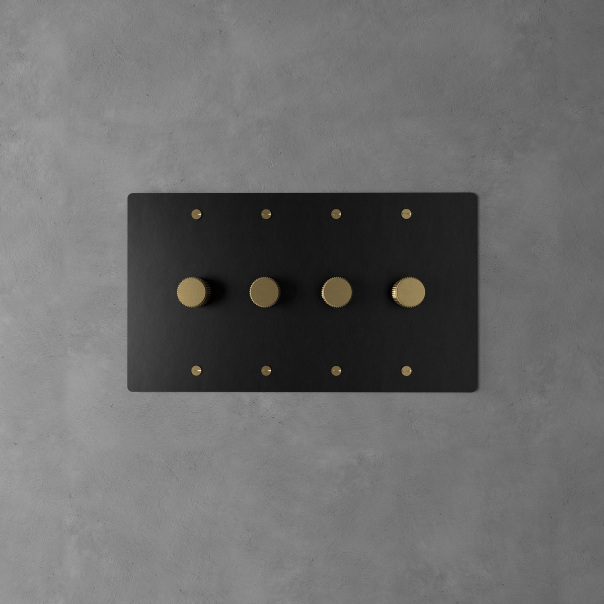 Rotary Light Dimmer Switch with Brass Knob for Stepless Brightness Adjustment in Living Room Bedroom Hallway Contemporary Wall-Mounted Panel