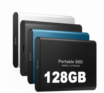 Portable Solid-State Drive 128GB USB-C High-Speed External Storage up to 1050 MB/s for Laptops Computers Backup Media Files Photo Video Tran