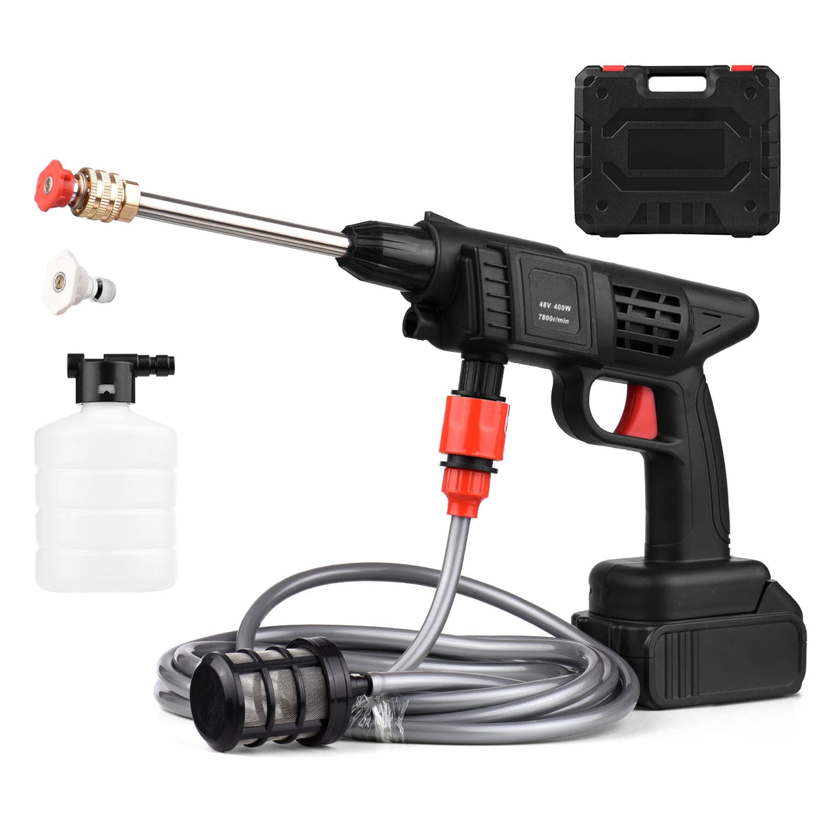 Cordless High-Pressure Water Sprayer with Rechargeable Battery 36V 1500W for Cars Driveways Patios Outdoor Deep Cleaning Portable Handheld