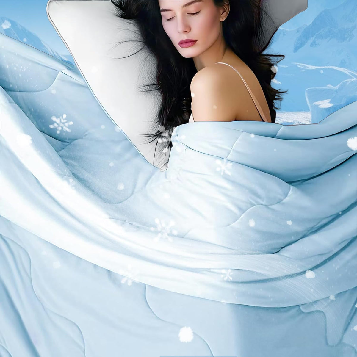 Cooling Comforter Set | Lightweight Cooling Blanket with Cooling Pillowcases | Moisture-Wicking Fabric for Hot Sleepers