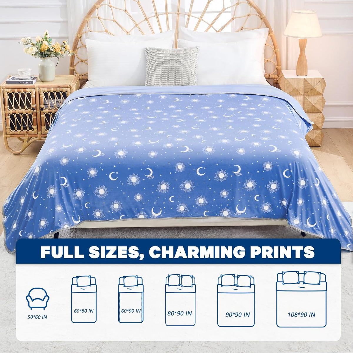 Cozy Comfort | Cooling Blanket with Double-Sided Fabric | Lightweight Summer Blanket for Hot Sleepers and Travel