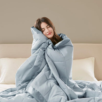 Windom Collection | Down Alternative Blanket with Moisture-Wicking Treatment | Lightweight & Soft Bed Cover for All Seasons, Satin Trim