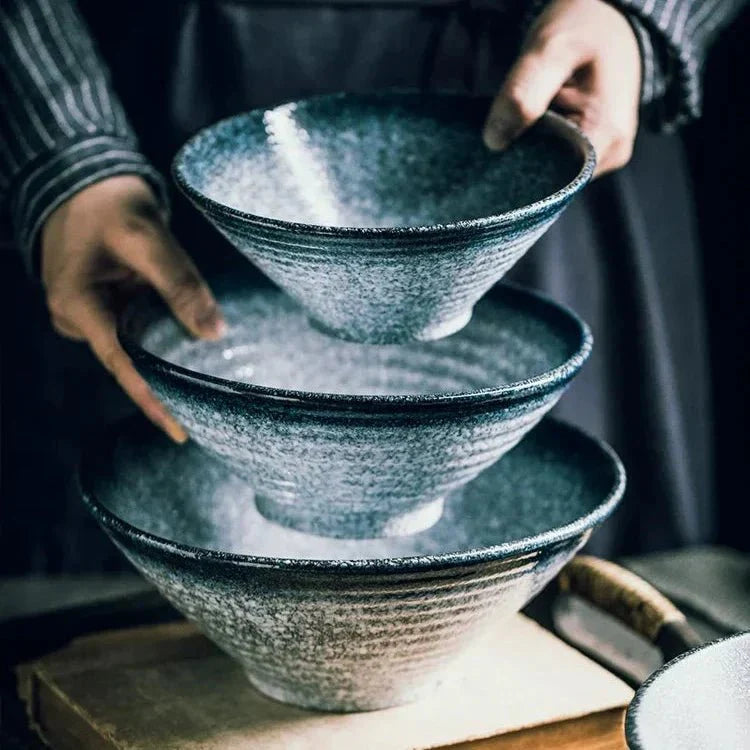 Ramen Bowl Japanese Style, Ceramic Ramen Bowl for Pho and Udon, Large Noodle Bowl for Soup and Salad