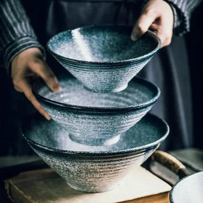 Ramen Bowl Japanese Style, Ceramic Ramen Bowl for Pho and Udon, Large Noodle Bowl for Soup and Salad