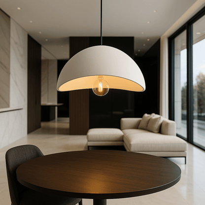 Dome Drop Ceiling Light with Height-Adjustable Cable E27 Socket Dimmable Fixture for Kitchen Island Dining Table