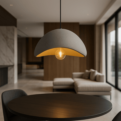 Dome Drop Ceiling Light with Height-Adjustable Cable E27 Socket Dimmable Fixture for Kitchen Island Dining Table