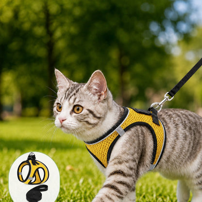 Ortekor Breathable Cat Harness & Leash Set for Outdoor Walks - Adjustable Escape-Resistant Step-In Vest
