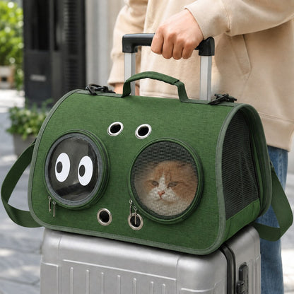 Ortekor Breathable Cat Travel Carrier for Road Trips & Vet Visits - Structured Foldable Soft-Sided Pet Bag