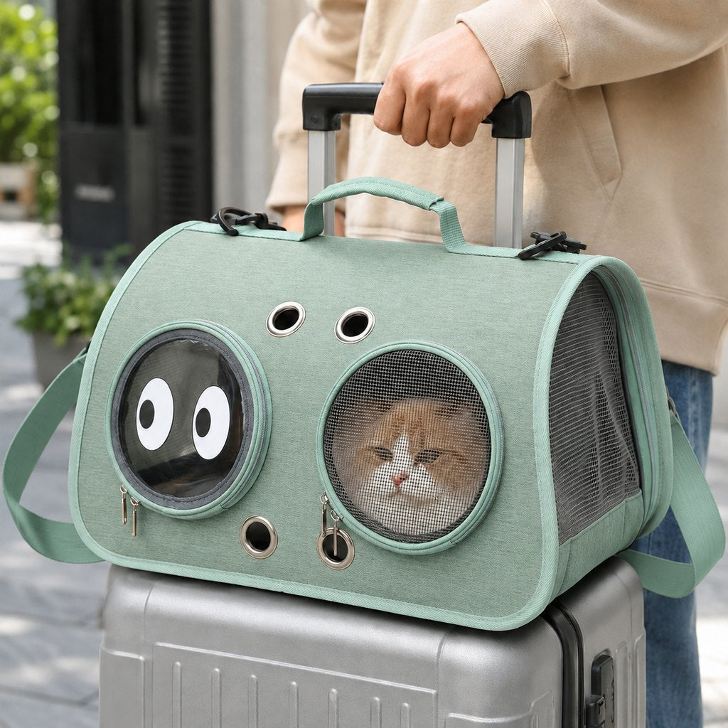 Ortekor Breathable Cat Travel Carrier for Road Trips & Vet Visits - Structured Foldable Soft-Sided Pet Bag