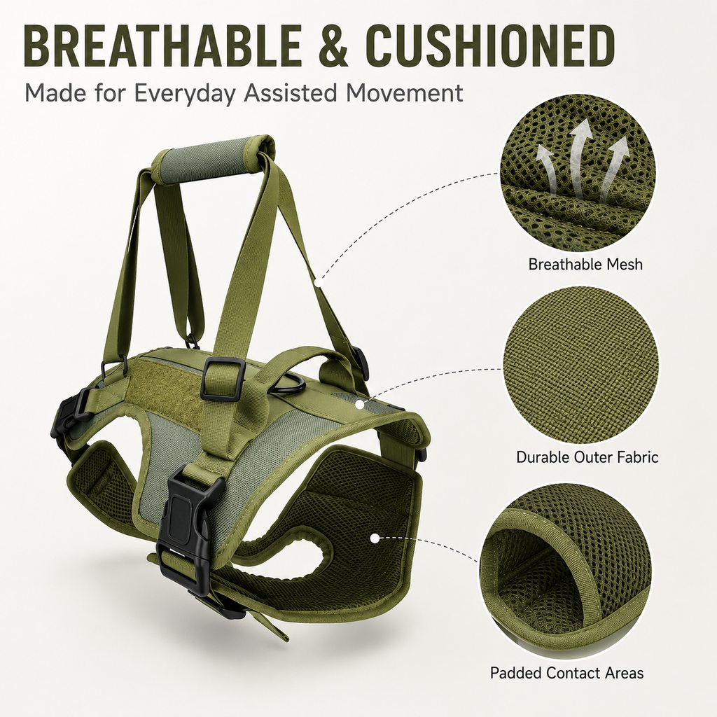 Ortekor Full-Body Dog Lift Support Harness for Stairs, Cars & Limited Mobility