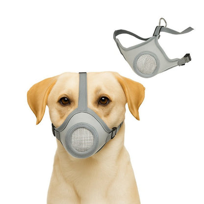 Ortekor Breathable Dog Muzzle for Walks, Grooming & Vet Visits - Soft Adjustable Mesh Muzzle to Help Reduce Biting, Chewing & Barking