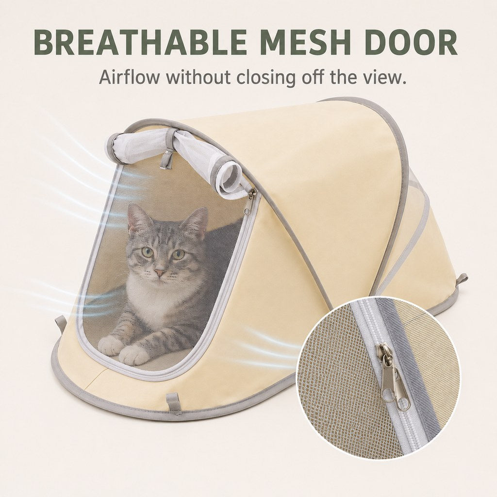 Ortekor Portable Foldable Pet Tent for Cats & Small Dogs - Cozy Private Resting Space for Home, Patio & Camping