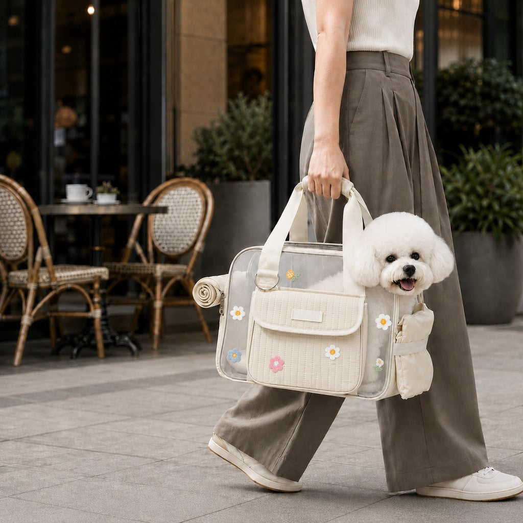 Ortekor Breathable Mesh Pet Carrier Tote for Cats & Small Dogs - Comfortable Travel Bag for Cafes, Vet Visits & Daily Outings