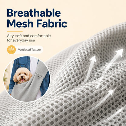 Ortekor Crossbody Pet Sling Carrier for Small Dogs & Cats - Breathable Hands-Free Travel Bag for Walks, Errands & Vet Visits